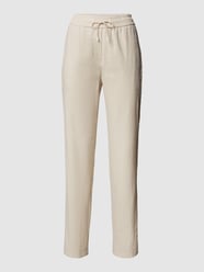 Stoffen broek met linnen van Marc Cain Beige - 37