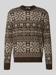 Sweter o kroju regular fit z dzianiny z mieszanki wełny model ‘HOLGER’ od Selected - 8