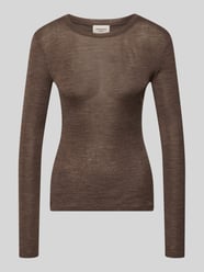 bluzka z długim rękawem o kroju slim fit z mieszanki wełny i jedwabiu model 'PATTO' od Weekend Max Mara - 39