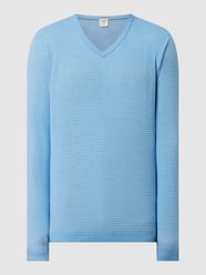Body Fit Pullover aus Baumwolle  von OLYMP Level Five Blau / Türkis - 42