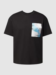 T-Shirt mit Label-Detail von CK Calvin Klein Grau / Schwarz - 14