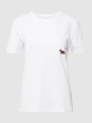 T-shirt z bawełny z wyhaftowanym motywem od Jake*s Casual Biały - 4