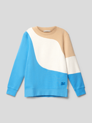 Sweatshirt in Colour-Blocking-Design von Tom Tailor Braun - 9