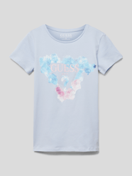 T-shirt met logoprint van Guess Blauw / turquoise - 23
