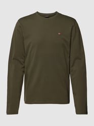 Shirt met lange mouwen en logostitching, model 'Salis' van Napapijri Groen - 1