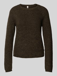 Gebreide pullover met raglanmouwen van QS Bruin - 26