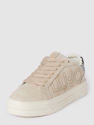 Sneakersy z detalami z logo model ‘Cleo’ od Liu Jo Beżowy - 17