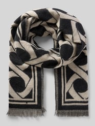Sjaal in all-over look met franjes model 'WAZONE' van b.young - 32