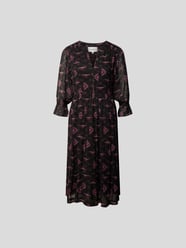 Midikleid mit Allover-Muster von Ba&sh Grau / Schwarz - 24