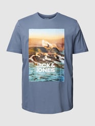 T-shirt PLUS SIZE z nadrukiem z motywem model ‘GEM’ od Jack & Jones Plus Niebieski - 28