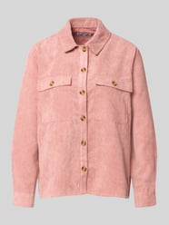 Relaxed Fit Langarmbluse in Cord-Optik Modell 'EFFI' von PIECES Pink - 5