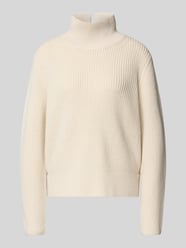 Sweter z dzianiny z prążkowaną stójką od windsor. - 4