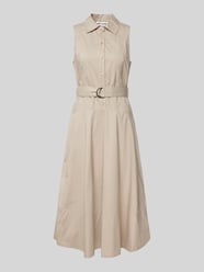 Midikleid mit Taillengürtel von DKNY Beige - 6