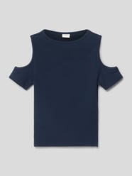 T-shirt z efektem prążkowania od s.Oliver RED LABEL Niebieski - 40