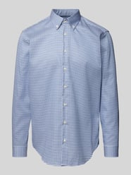 Regular Fit Business-Hemd mit Button-Down-Kragen von Christian Berg Men Blau - 22