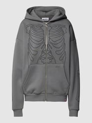 Sweatjacke mit Strasssteinbesatz von REVIEW Grau - 12