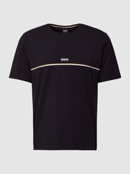 T-Shirt mit Kontraststreifen Modell 'Unique' von BOSS Schwarz - 46