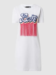 Shirtkleid mit feinen Fransen  von Love Moschino Weiß - 10