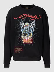 Sweatshirt mit Label-Print von Ed Hardy Grau / Schwarz - 3