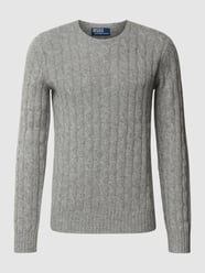 Kaschmirpullover mit Zopfmuster Modell 'CABLE' von Polo Ralph Lauren Grau - 32