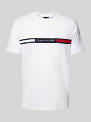 Regular Fit T-Shirt mit Label-Stitching von Tommy Hilfiger Weiß - 40