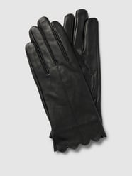 Handschuhe mit Wellensaum von Weikert-Handschuhe Schwarz - 9