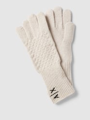 Handschuhe mit Kaschmir-Anteil und Logo-Stitching von ARMANI EXCHANGE Gold - 20