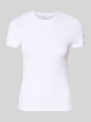 t-shirt o krótkim kroju z okrągłym dekoltem od Stefanel - 4
