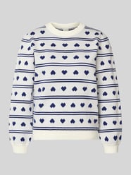 Sweter o kroju relaxed fit z całopowierzchniowym motywem haftu model 'Brielle' od ICHI - 14
