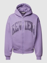 Sweatjacke mit Strasssteinbesatz von REVIEW Lila - 25