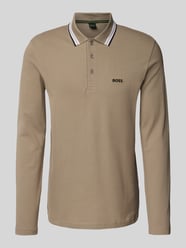 Regular Fit Poloshirt mit Label-Stitching Modell 'Plisy' von BOSS Green Beige - 4