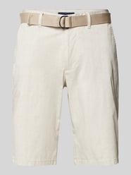 Slim Fit Chino-Shorts mit Strukturmuster von Christian Berg Men Beige - 32