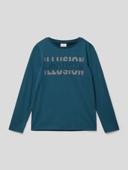 Shirt met lange mouwen en statementprint van s.Oliver RED LABEL Turquoise - 7