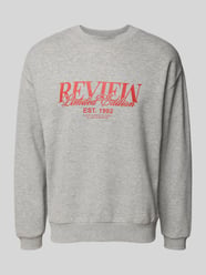 Bluza z okrągłym dekoltem i nadrukiem z logo od REVIEW - 46