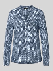 Bluse mit Tunikakragen von More & More Blau - 46