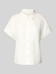 Bluzka lniana o kroju slim fit z rękawem o dł. 1/2 model ‘Felisa’ od OPUS - 34