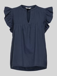 Bluse mit V-Ausschnitt Modell 'Gemala' von mbyM Blau - 37