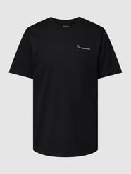 T-Shirt mit Label-Print von Knowledge Cotton Apparel Schwarz - 30