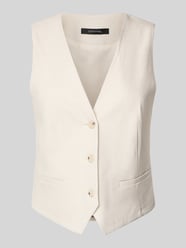 Weste mit V-Ausschnitt und Paspeltaschen von comma Beige - 4