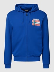 Sweatjacke mit Logo-Print Modell 'GUIRO' von Napapijri Blau / Türkis - 10