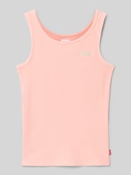 Top na ramiączkach z prążkowaniem i wyhaftowanym logo od Levi’s® Kids Fuksjowy - 47