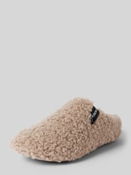 Slippers met imitatiebont, model 'YORK CURLY' van Verbenas Bruin - 17