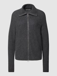 Strickjacke mit Zweiwege-Reißverschluss von Christian Berg Woman Grau / Schwarz - 35