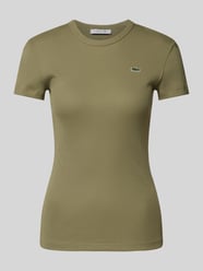 Slim fit T-shirt met labelpatch van Lacoste Sport Groen - 2