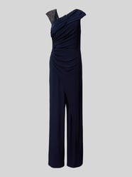 Jumpsuit mit V-Ausschnitt von Adrianna Papell Blau - 37