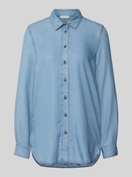 Jeansbluse mit Umlegekragen von Christian Berg Woman Blau - 3