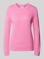 Strickpullover mit Label-Stitching von Gant Pink - 19