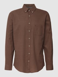 Vrijetijdsoverhemd in gemêleerde look, model 'DANIEL' van Brax Bruin - 38