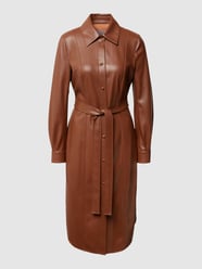 Midikleid in Leder-Optik Modell 'Dalelli' von BOSS Braun - 8