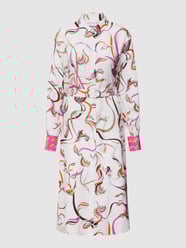 Seidenkleid mit Allover-Muster von Herzensangelegenheit Pink - 8